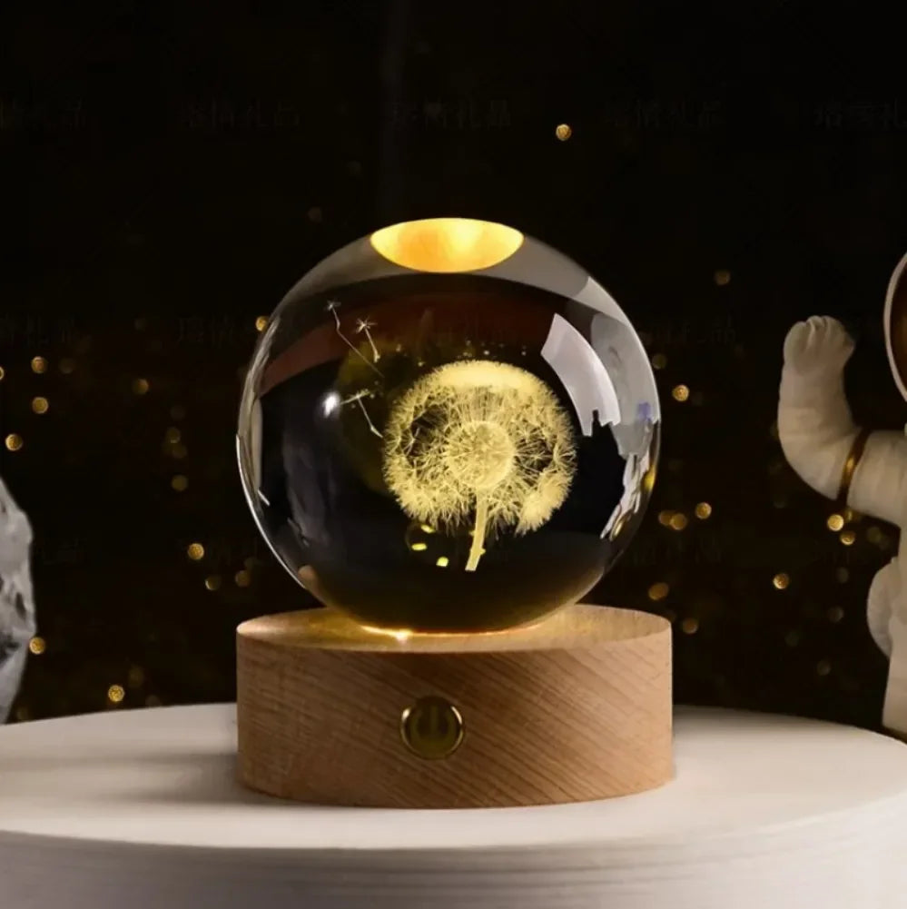 LED Crystal Ball Lamp 3D