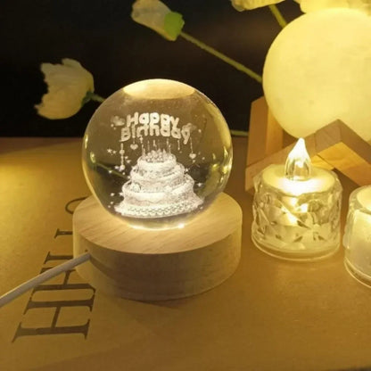 LED Crystal Ball Lamp 3D